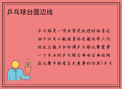 乒乓球台面边线